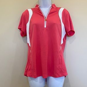 EP Pro Tour Tech Golf Shirt Country Club of the Rockies Short Sleeve Coral Large